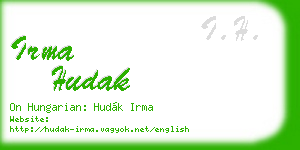 irma hudak business card