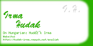 irma hudak business card